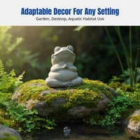 Green Sandstone Frog Tea Pet, creative animal decor, tranquil accent for courtyard, balcony, aquarium landscaping