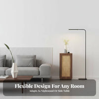 Minimalist Design Rattan Door Bedside Cabinet Multi-Functional Rattan Accent Storage Table Space-Saving Nightstand Versatile for Apartment Dwellers, Homeowners, Interior Decorators, Bedroom, Living Room, Small Areas, Entryway
