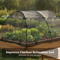Lightweight Black Mesh Plant Cover with Clips Polyester Mesh Cover Folded Garden Protection Net Foldable for Patio