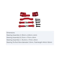 RC Car Tie Rod Set Aluminum Steering Upgrade Part Easy to Install RC Car Steering Kit for 1/18 18208