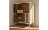 Capsule Bunk Bed with Storage Space Saving Steel Framework Frame Loft Bed with Privacy Curtain Materials for Students, Teens, Hostel