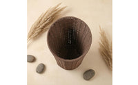 Handwoven Paper Rope Waste Basket Textured Weave Desktop Storage Basket Open Top Office Tidy