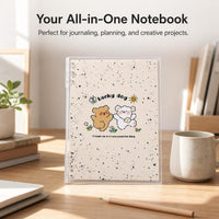 2025 New 6-Hole Loose-Leaf Notebook, High Aesthetic B5 Cute Journal with Ink Splatter Animal Design