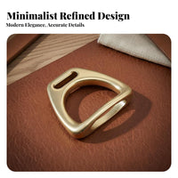 Brass Foot Loop Buckle Polished Finish Equestrian Strap Adjuster Saddle Harness D-Loop Sturdy Duty Leathercraft Hardware