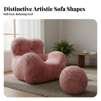 Unique Shape mother's Embrace Chair Statement Piece Sculptural Lounge Chair Comfortable Billowy Shaped Sofa Ergonomic Design for Young Adults, Apartment Dwellers, Homeowners, Living Room, Bedroom, Balcony, Reading Nook
