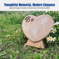 Resin Heart-Shaped Pet Memorial Stone, Animal Tombstone, Outdoor Garden Decor, Custom Engraving, Dog Memorial Decoration
