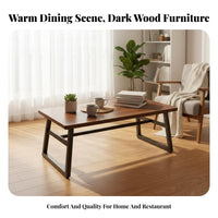 Rectangular Dining Table Set Sturdy Steel Legs Dining Table with 4 Chairs Thickened Tabletop Rectangular Dinette Set for Restaurant Owners, Homeowners