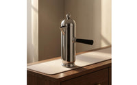 Round Base Stainless Steel Kettle Ornament Polished Silver Coffee Pot Ornament Domed Top Decorative Tabletop Kettle