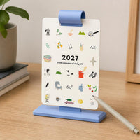 2027 Desktop Calendar with Planner and Memo Pad, Stylish Design for Students and Office