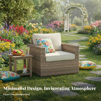Comfortable paddings Woven Conversation Group Weather-Resistant Patio Set sturdy Frame Outdoor Furnishing Easy to Clean for Families, Homeowners, Adults, Sunroom, Balcony, Garden, rearyard