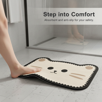 Cartoon Diatomaceous Earth Bath Mat Non-Slip Absorbent Shower Room Floor Mat
