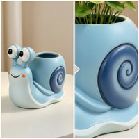 Snail Pen Holder Whimsical Snail Planter Desktop Decor Sculptural Ornament Space-Saving for Office Workers, Desk, Workspace