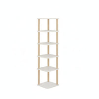 Space-Saving Multi-Tier Corner Shelf Easy Assembly 5-Tier Corner Shelf Simple Design Storage Rack Exposed Shelving for Apartment Dwellers, Homeowners, Students