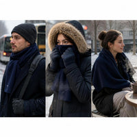 Fleece Winter Warm Scarf Solid Color Neck Warmer Outdoor Extended Length