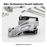 Mountain Bike Front Derailleur Double Pull Bike Front Derailleur Aluminum Alloy Body Drivetrain Part for Cyclists, Trail Biking, Outdoor Riding