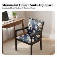 With Armrests Upholstered Wooden Chair Solid Wood Legs Spindle Back Dining Chair Ergonomic Backrest Armchair Minimalist Design for Students, Office Workers, Homeowners, Study, Bedroom, Living Room