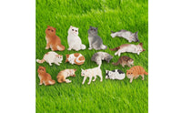 13 Pieces Cat Figurines with Textured Coat Realistic Small Cat Figurines Cute Mini Resin Cats for Shelf Styling
