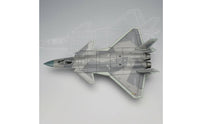 1/72 Scale J-20 Fighter Jet Model Building Model Low-Observable Fighter Rotating Wheels Jet Model for Desk Decoration