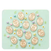 27 Pieces Wooden Easter Reward Tokens Reusable Easter Egg Search Prizes Candy Substitute Youthful Reward Tokens