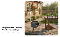 Heavy Duty Wood Combusting Heater High Heat Output Portable Firewood Heater Sturdy Construction Wood Combusting Fire Fireplace Stable Design for Homeowners, Fishermen, Camping, Rural Areas, Backyard, Fishing Trips