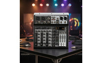 Compact 4-Channel Mixer Portable Sound Mixer with USB Interface 3-Band EQ Mixing Console with Bluetooth Digital for Streamers, Podcasters, Vocalists, Home Studio, Live Broadcasting, Karaoke