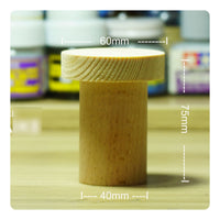 Natural Wood Grain Wooden Handheld Stand Round Top Model Painting Stand for Hobbyists