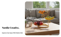 Nordic Design 3 Tier Fruit Basket Decorative Accent Tiered Serving Stand Modern Design for Living Room, Dining Table, Kitchen Counter