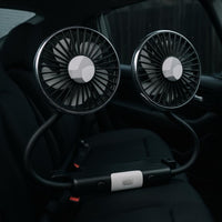 Flexible Tubes twinHead Car Fan Adjustable Heads USB Car Fan 3-Speed Vehicle Gadget