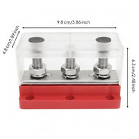 High Current M10 Busbar Shielding Bus Bar Terminal Block with Studs Bus Bar with Cover Sturdy for Electricians