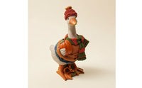 Pumpkin Duck Ornament Hand-Crafted Decorative Duck Figurine Resin Home Decoration