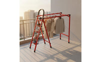 2-in-1 Design Convertible Ladder Clothes Rack Foldable Folding Drying Rack Ladder Space Saving Household Utility for Balcony, Laundry Room