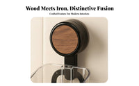 Walnut Wood Grain Finish Suction holder Corner Shelf Drilltool-without-drill Installation Suction holder Corner Basket No-Drilling Bathroom Organizer Vintage design for Apartment Dwellers, Homeowners, Families, Shower, over Sink, Powder Room, Kitchen