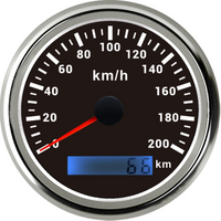 85mmGPS速度表0-200km/h防水防尘红色背光灯改装汽车摩托车时速表