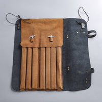 Portable Leather Drumstick Bag Wear-Resistant Drumstick Bag with Handle Secure Organizer Practical for Drummers, Gigs, Rehearsals