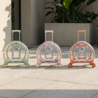 Hard-Shell Rolling Pet Carrier with Wheels Ventilated Pet Carrier with Wheels Lightweight Dog Suitcase Compact for Outings