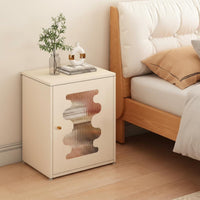 Cream aesthetic Single-Drawer Metal End Table Minimalist Design Multi-Drawer Metal Cabinet Sturdy long-lasting Nightstand Easy to Clean for Young Adults, Homeowners, Office Workers, Dorm Room
