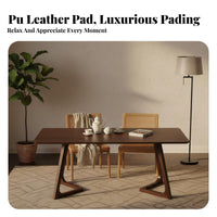 sturdy Wood Construction Rectangular Dining Table with Six Chairs Walnut Color Household Furniture Modern design and design Minimalist Design for Families, homeowners, Adults, Office, Kitchen, morning dining area, Restaurant