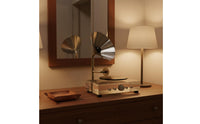Transparent Gramophone Statue Compact Size Crystal Display Piece Artisanal Appearance Phonograph Ornament for Living Room, Entryway