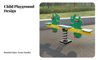 2-Person Bouncy Rider Cooperative Play Seesaw Vividly Colored Comfortable Seats for Children, Toddlers, Kindergarten
