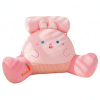 Removable Liner Cartoon Reading Pillow Embroidered Face Soft Backrest Cushion Checkered Textile Bed Rest Pillow Winged Design for Sofa