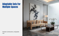 Sturdy Elm Wood Sofa, Minimalist Chinese Style, Corner Combination for Living Room