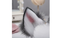 Faux Wolf Ears Headband Handmade Realistic Creature Ears Hair Hoop Costume Accessory Bendable Skeleton for Stage Performances