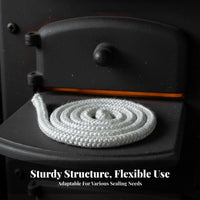 Flexible and Conformable Fiberglass Sealing Rope Long-Lasting Heater Door Seal Rope Abrasion Resistant Braided Fiberglass Gasket for DIY Enthusiasts, Maintenance Professionals, Repair Technicians, Pellet Stoves, Boilers, Ovens, Industrial Equipment