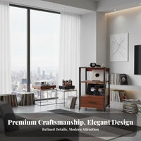 Audio Component Cabinet Heavy-Duty Steel Frame Multi-Tier Audio Component Stand High Weight Capacity Multi-Tier Stereo Rack for Record Collectors