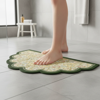Diatomaceous Earth Absorbent Bath Mat for Bathroom and Toilet, Non-Slip Quick Dry Floor Mat