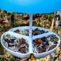 Mushroom Bird Feeder with Rainproof Dome, Iron Mushroom Feeder for Garden, Modern Minimalist Style Hanging Bird Feeders Hanging for Yard Decor
