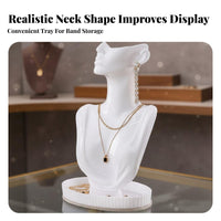 Portrait Jewelry Display Stand Pierced Ear Holes Mannequin Jewelry Stand Elegant Design Necklace Bust Display for Boutiques, Retail Store, Storefronts