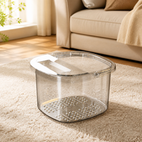 Small Foot Spa with Rollers, Pedicure Foot Bath with Handles & Lid, Soaking Tub for Home Massage & Circulation