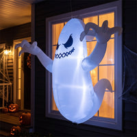 Halloween Inflatable Ghost with Built-in LEDs Lighted Inflatable Ghost with LED Outdoor Decoration Glowing for Homeowners, Party Hosts, Yard, Garden, Porch