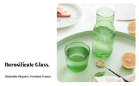 Heat Resistant Glass Carafe and Cup Set Safe Material Bedside Water Carafe Set Multi-Purpose for Guests, Homeowners, Home, Bedroom